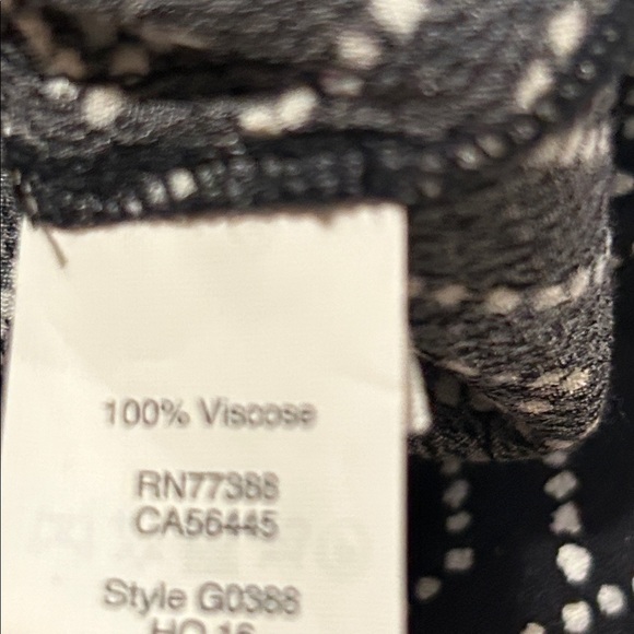 Madewell Lace-Up Boho Peasant Blouse Black White Caravan Print Small - Picture 8 of 10